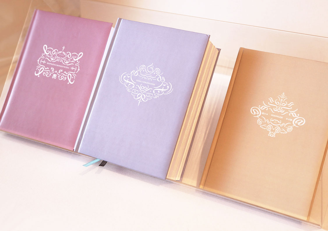 Book design project of three books written by Jane Austen, project for Bachelor Degree, by Magdalena Czajka