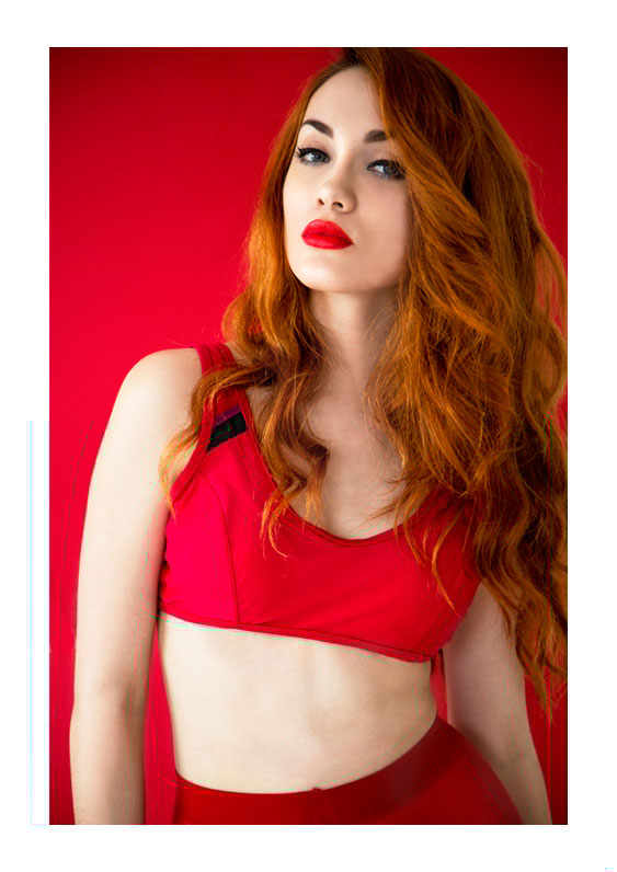 Stunning Karolina in red, sport bra